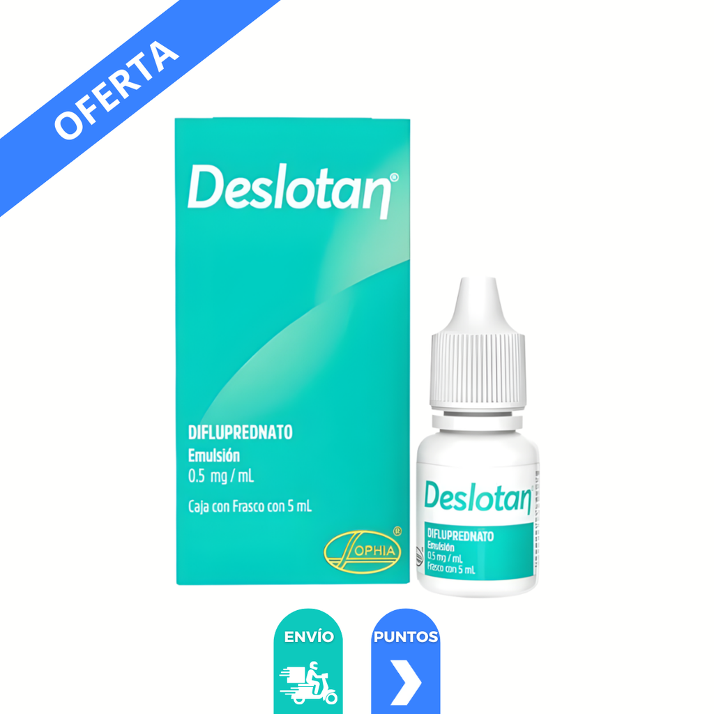 DESLOTAN EMULSION OFTALMICA 0.5 MG/ML FCO C/5 ML DIFLUPREDNATO LAB SOPHIA