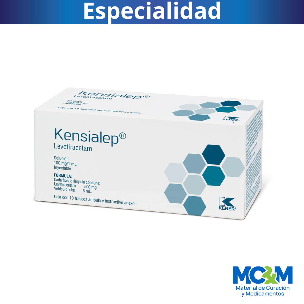 LEVETIRACETAM SOL INY 100 MG/ML C/10 AMP KENSIALEP LAB KENER (KEPPRA)