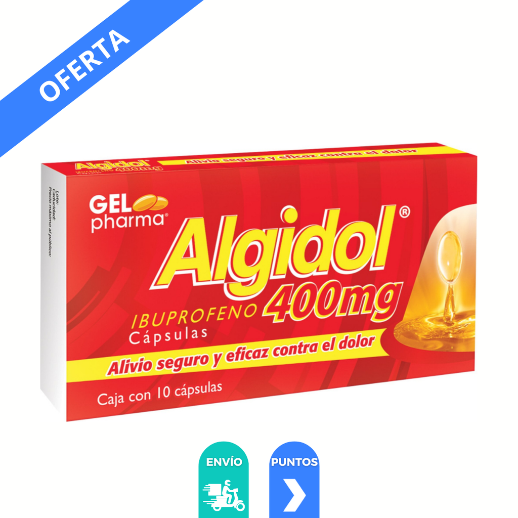 [4738] IBUPROFENO 400 MG C/10 CAP ALGIDOL LAB GELPHARMA
