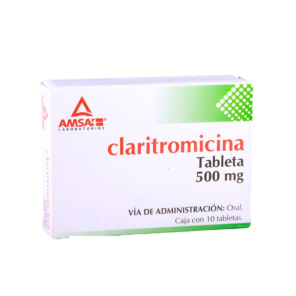 CLARITROMICINA 500 MG C/10 TAB LAB AMSA