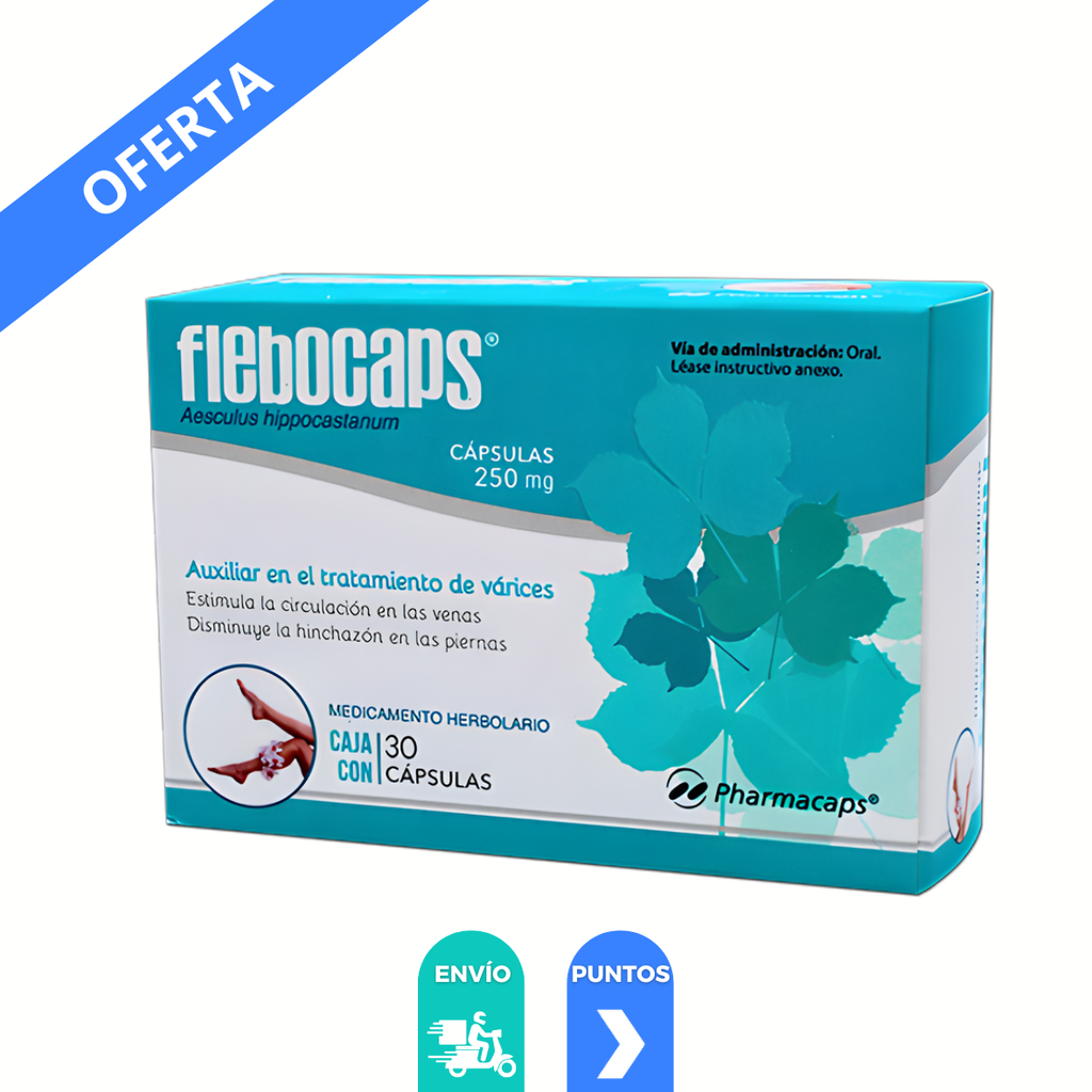 FLEBOCAPS 250 MG C/30 CAP AESCULUS HIPPOCASTANUM LAB PHARMACAPS (CASTAÑO DE INDIAS)