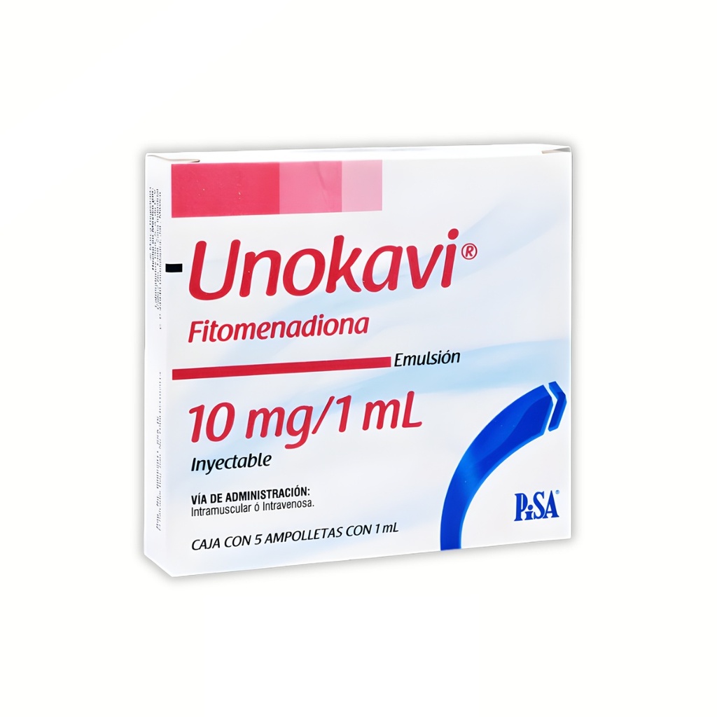 FITOMENADIONA SOL INY 10 MG/ML C/5 AMP UNOKAVI LAB PISA (VITAMINA K)