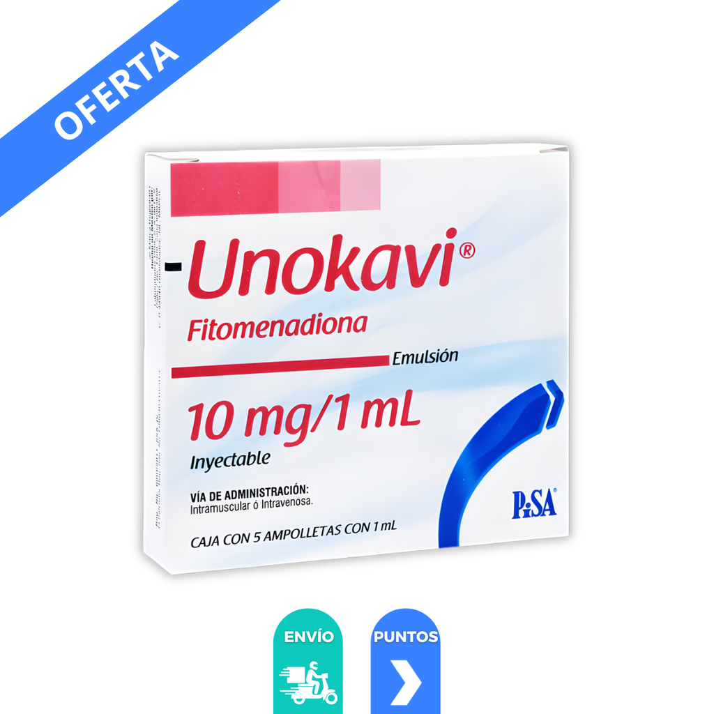 FITOMENADIONA SOL INY 10 MG/ML C/5 AMP UNOKAVI LAB PISA (VITAMINA K)
