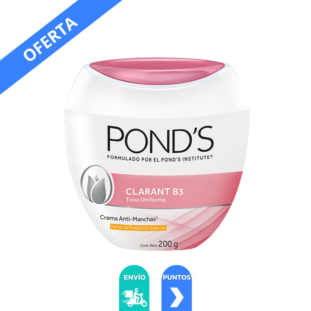 CREMA PONDS CLARANT B3 ANTI-MANCHAS C/200 G FPS15 TONO UNIFORME LAB UNILEVER