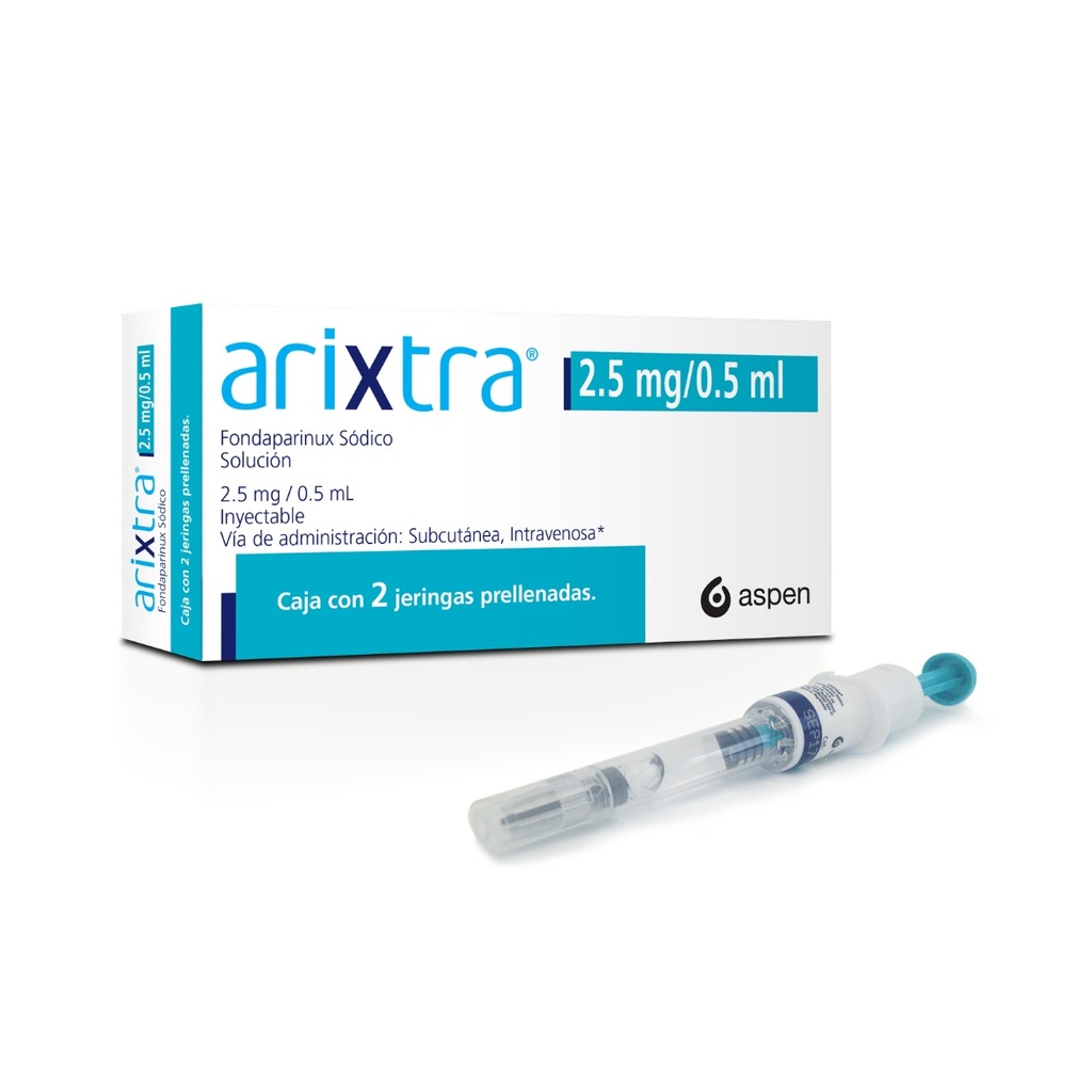 ARIXTRA SOL INY 2.5 MG/0.5 ML C/2 JERINGAS PRELLENADAS FONDAPARINUX SODICO LAB ASPEN