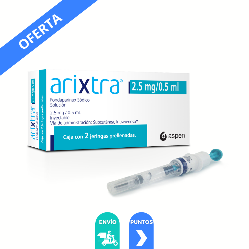 ARIXTRA SOL INY 2.5 MG/0.5 ML C/2 JERINGAS PRELLENADAS FONDAPARINUX SODICO LAB ASPEN