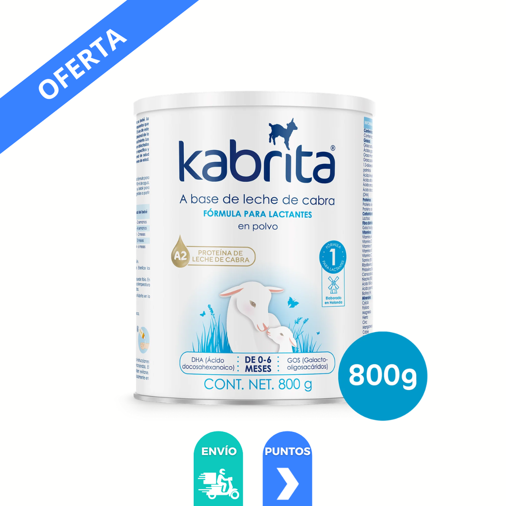KABRITA ETAPA 2 800 G POLVO FORMULA PARA LACTANTES 6 - 12 MESES A BASE DE LECHE DE CABRA AUSNUTRIA