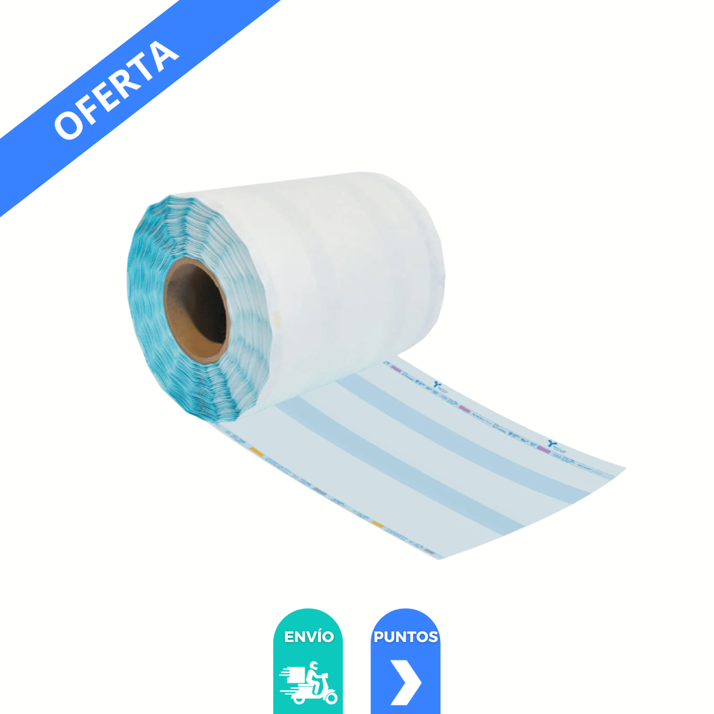 ROLLO MIXTO DE PAPEL Y PLASTICO PARA ESTERILIZAR 25 CM X 200 M REF PAR366 PMG