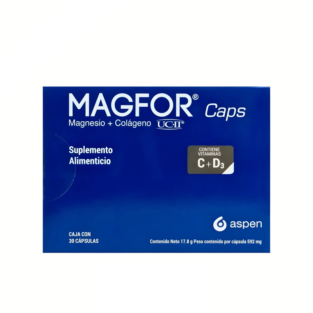 MAGFOR 592 MG C/30 CAP MAGNESIO SUPLEMENTO ALIMENTICIO LAB ASPEN