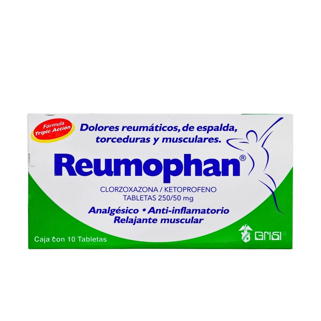 REUMOPHAN 250/50 MG C/10 TAB CLORZOXAZONA KETOPROFENO LAB GRISI
