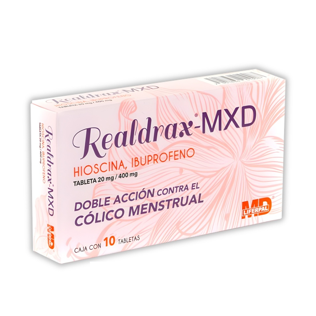 HIOSCINA IBUPROFENO 20/400 MG C/10 TAB REALDRAX-MXD LAB MD LIFERPAL