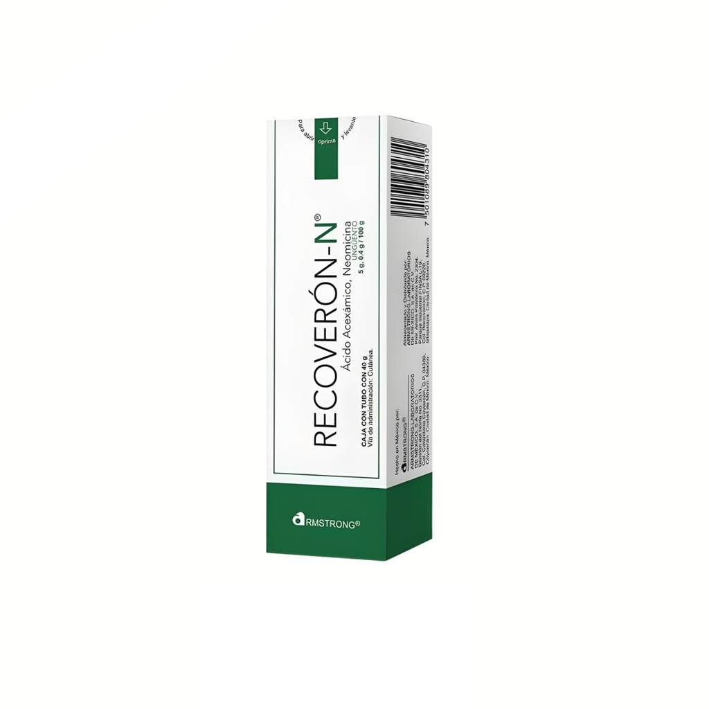 RECOVERON N UNGÜENTO 5/0.4 G/100 TUBO C/40 G ACIDO ACEXAMICO NEOMICINA LAB ARMSTRONG