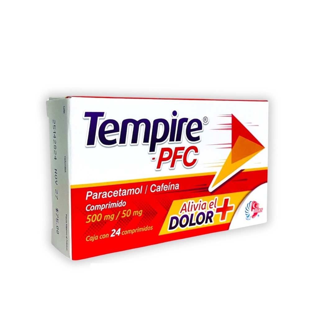 PARACETAMOL CAFEINA 500/50 MG C/20 TAB TEMPIRE PFC LAB COLLINS