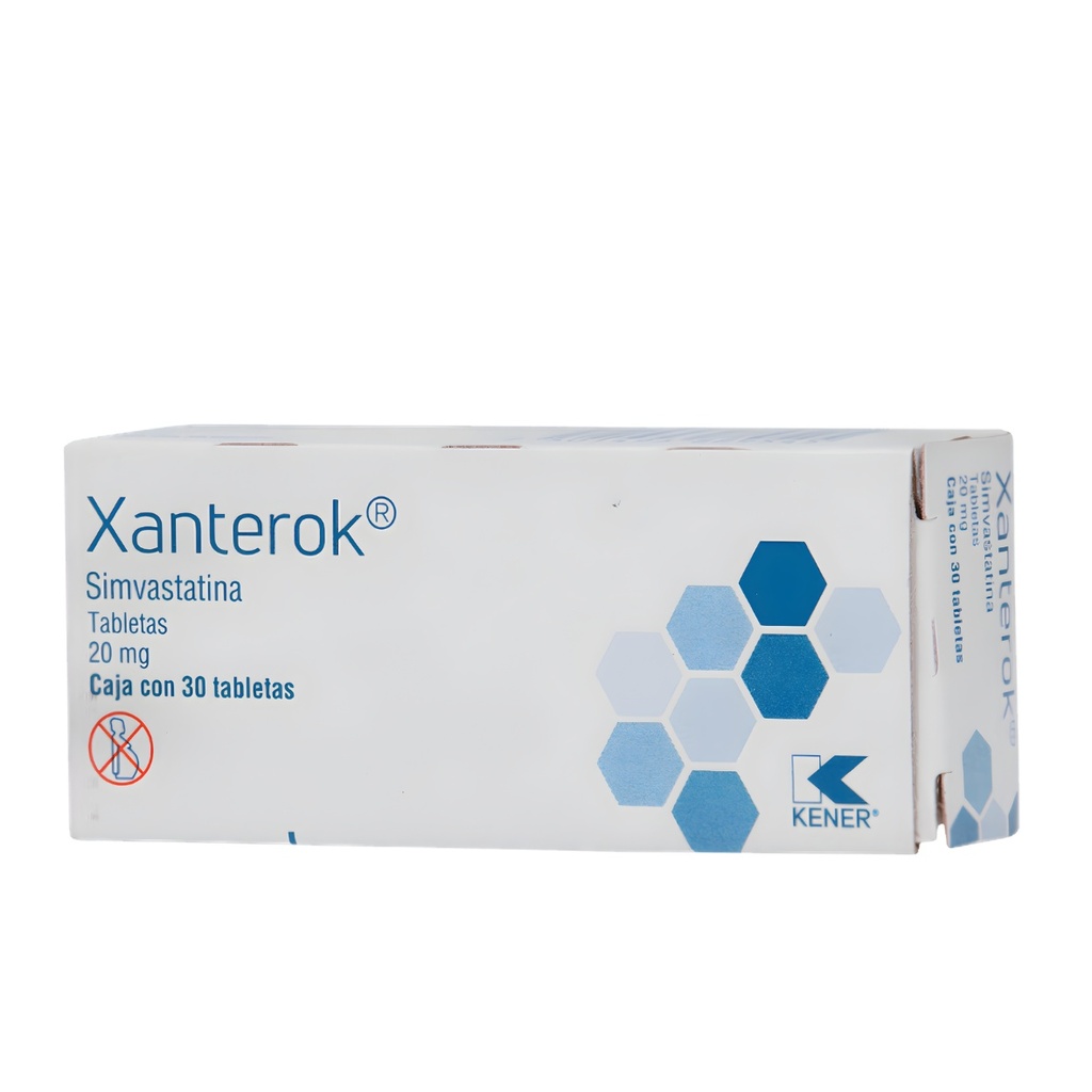 SIMVASTATINA 20 MG C/30 TAB XANTEROK LAB KENER