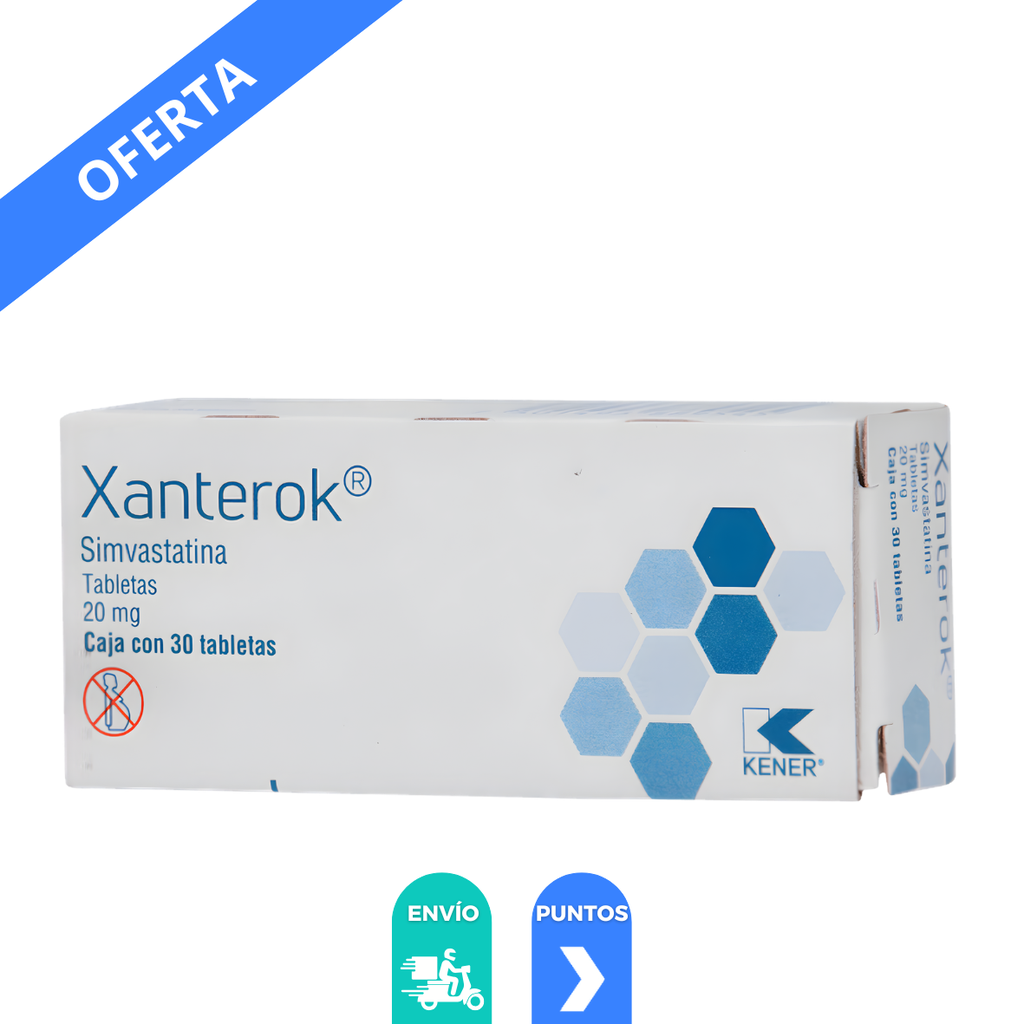 SIMVASTATINA 20 MG C/30 TAB XANTEROK LAB KENER