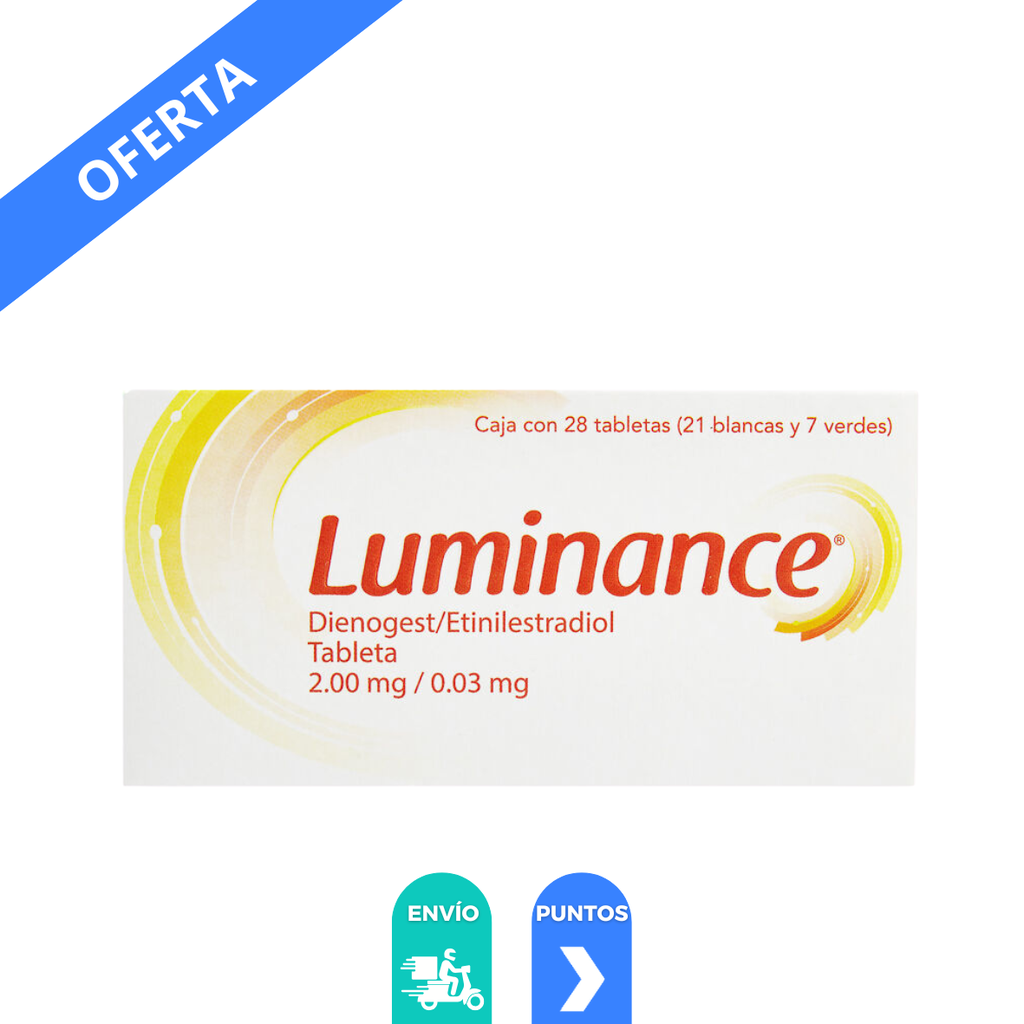 LUMINANCE 2/0.03 MG C/28 TAB (21 BLANCAS 7 VERDES) DIENOGEST/ETINILESTRADIOL LAB LIOMONT