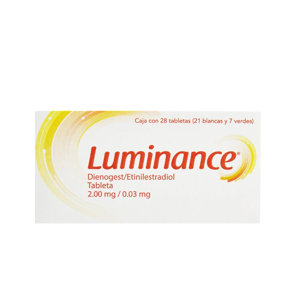 LUMINANCE 2/0.03 MG C/28 TAB (21 BLANCAS 7 VERDES) DIENOGEST/ETINILESTRADIOL LAB LIOMONT