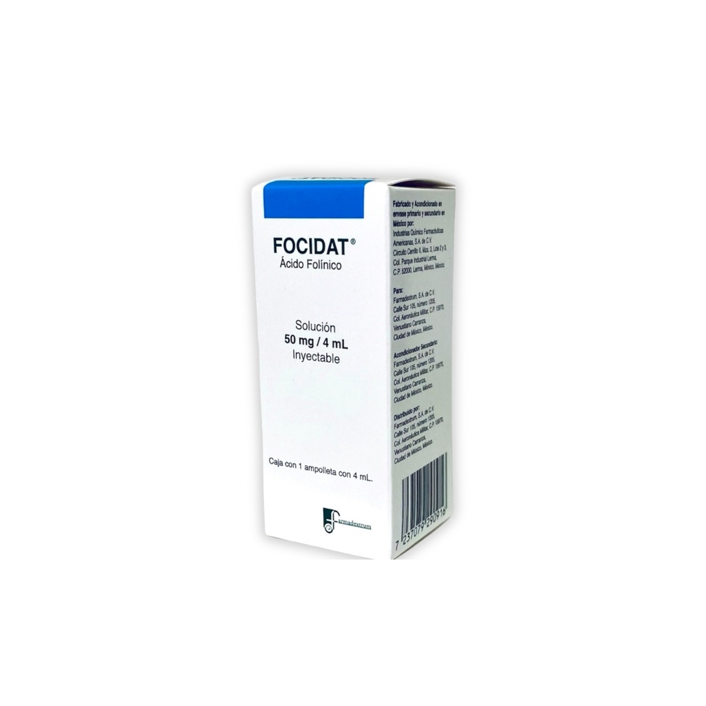 ACIDO FOLINICO SOL INY 50 MG/4 ML FOCIDAT LAB FARMADEXTRUM