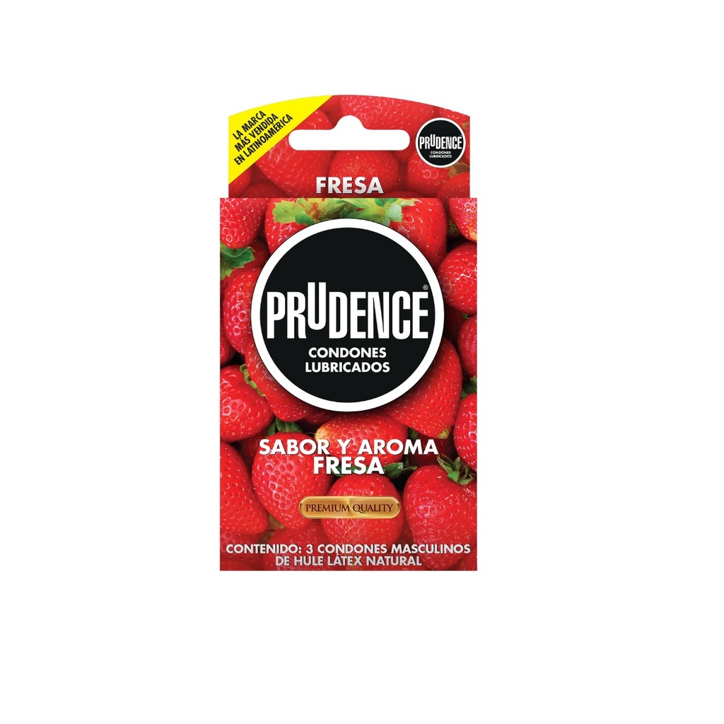 PRESERVATIVO PRUDENCE SABOR Y AROMA FRESA C/3 PZAS LAB DKT