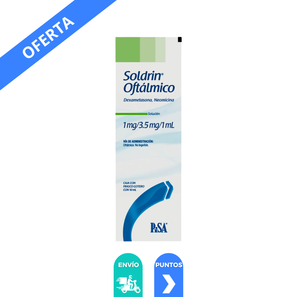 DEXAMETASONA NEOMICINA SOL OFTALMICA 1/3.5/ML FCO GOTERO C/10 ML SOLDRIN OFTALMICO LAB PISA