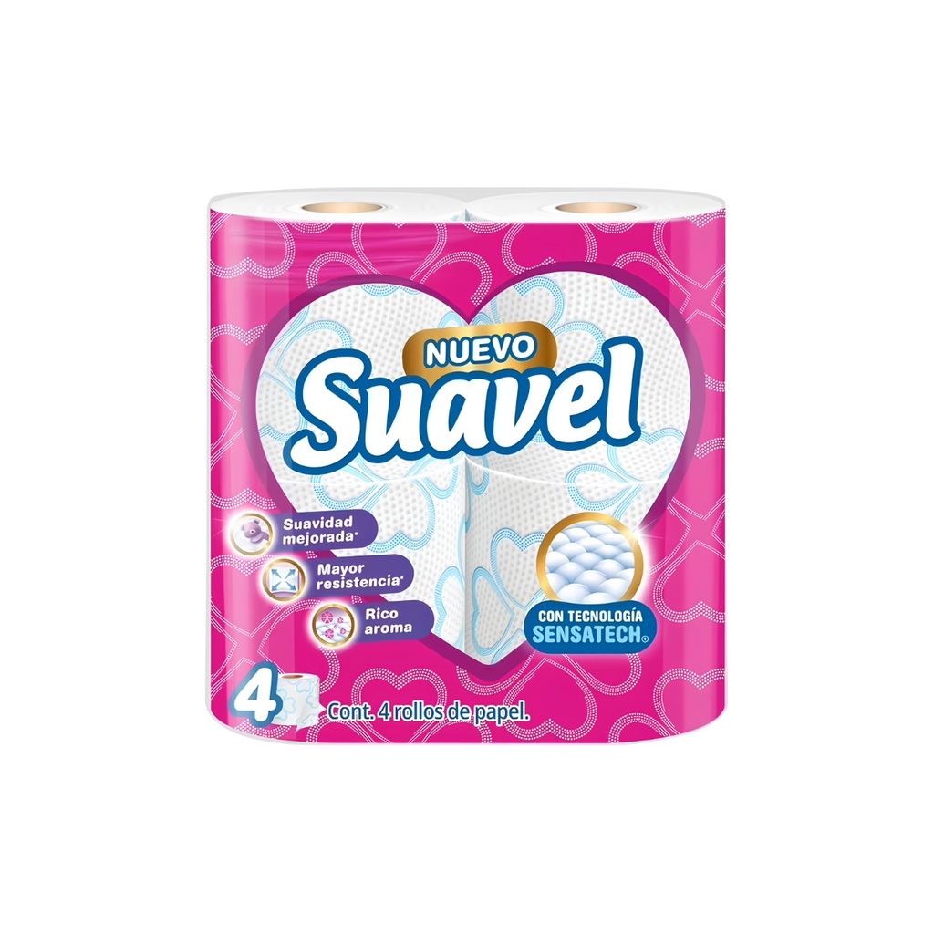 PAPEL HIGIENICO 200 HOJAS DOBLES C/4 ROLLOS SUAVEL KIMBERLY CLARK