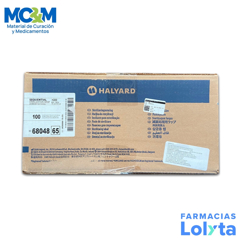 [1412] CAMPO P/ESTERILIZAR PAPEL GRADO MEDICO 121 X 121 CM C/100 PZAS REF 68048 HALYARD
