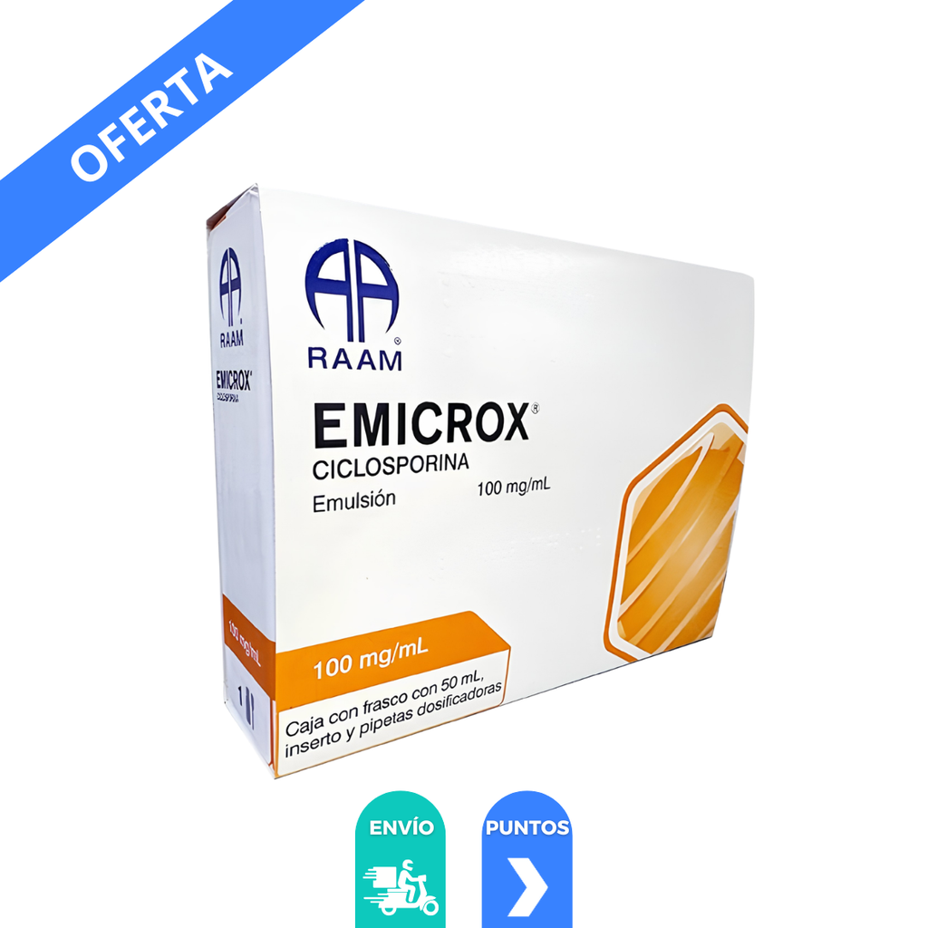 CICLOSPORINA EMULSION ORAL 100 MG/50 ML EMICROX LAB RAAM
