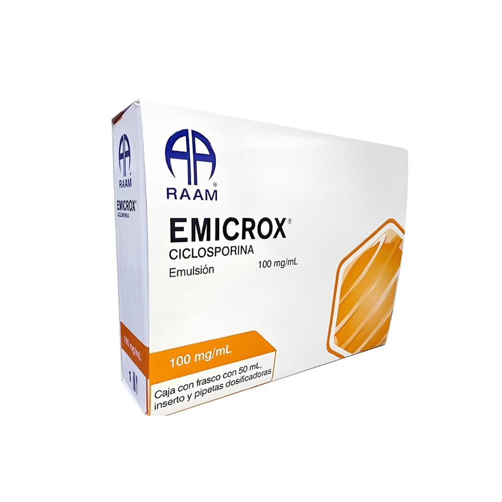 CICLOSPORINA EMULSION ORAL 100 MG/50 ML EMICROX LAB RAAM