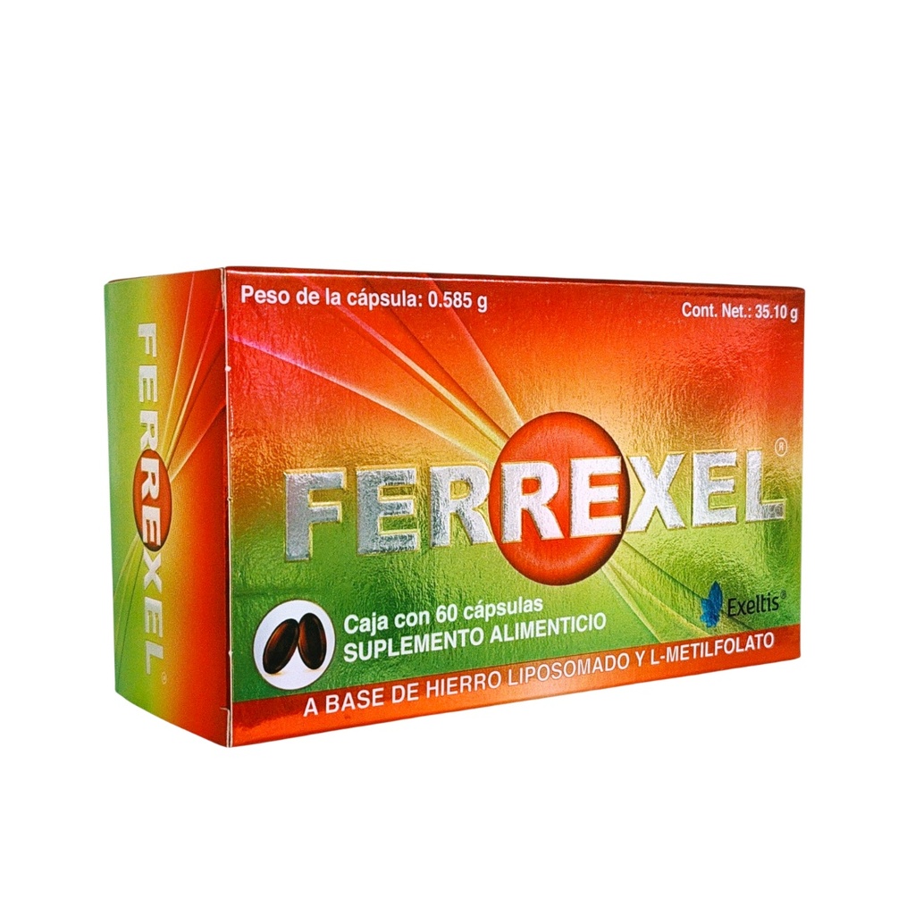 FERREXEL C/60 CAP SUPLEMENTO ALIMENTICIO HIERRO LIPOSOMADO L-METILFOLATO LAB EXELTIS