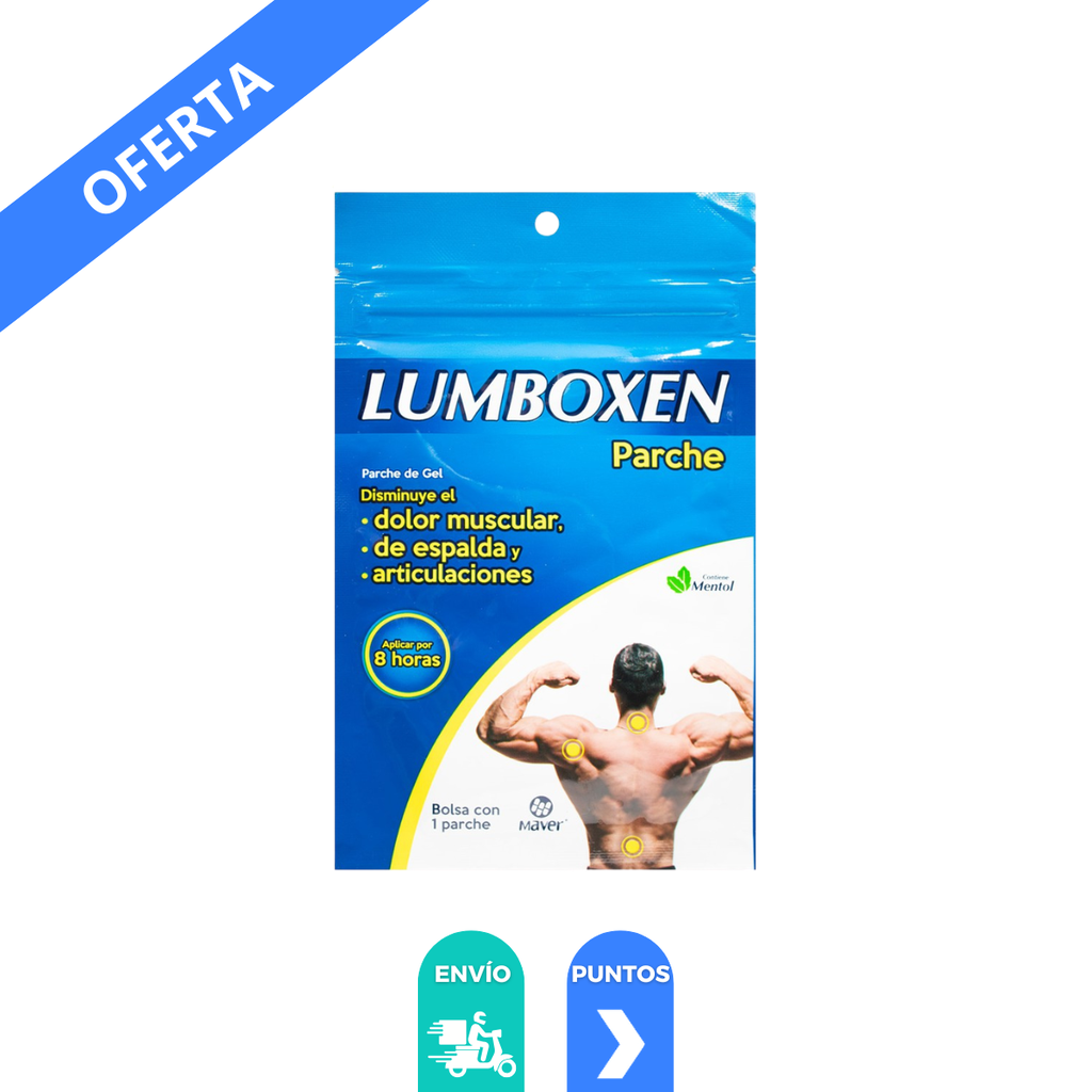 [4843] LUMBOXEN PARCHE DE GEL CAPSAICINA ALCANFOR MENTOL SALICILATO DE METILO LAB MAVER
