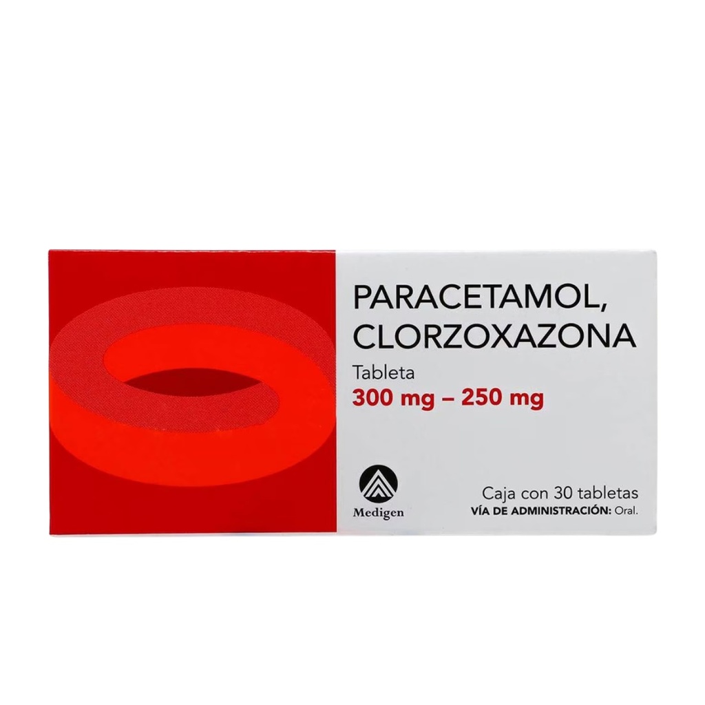 PARACETAMOL CLORZOXAZONA 300/250 MG C/30 TAB LAB MEDIGEN