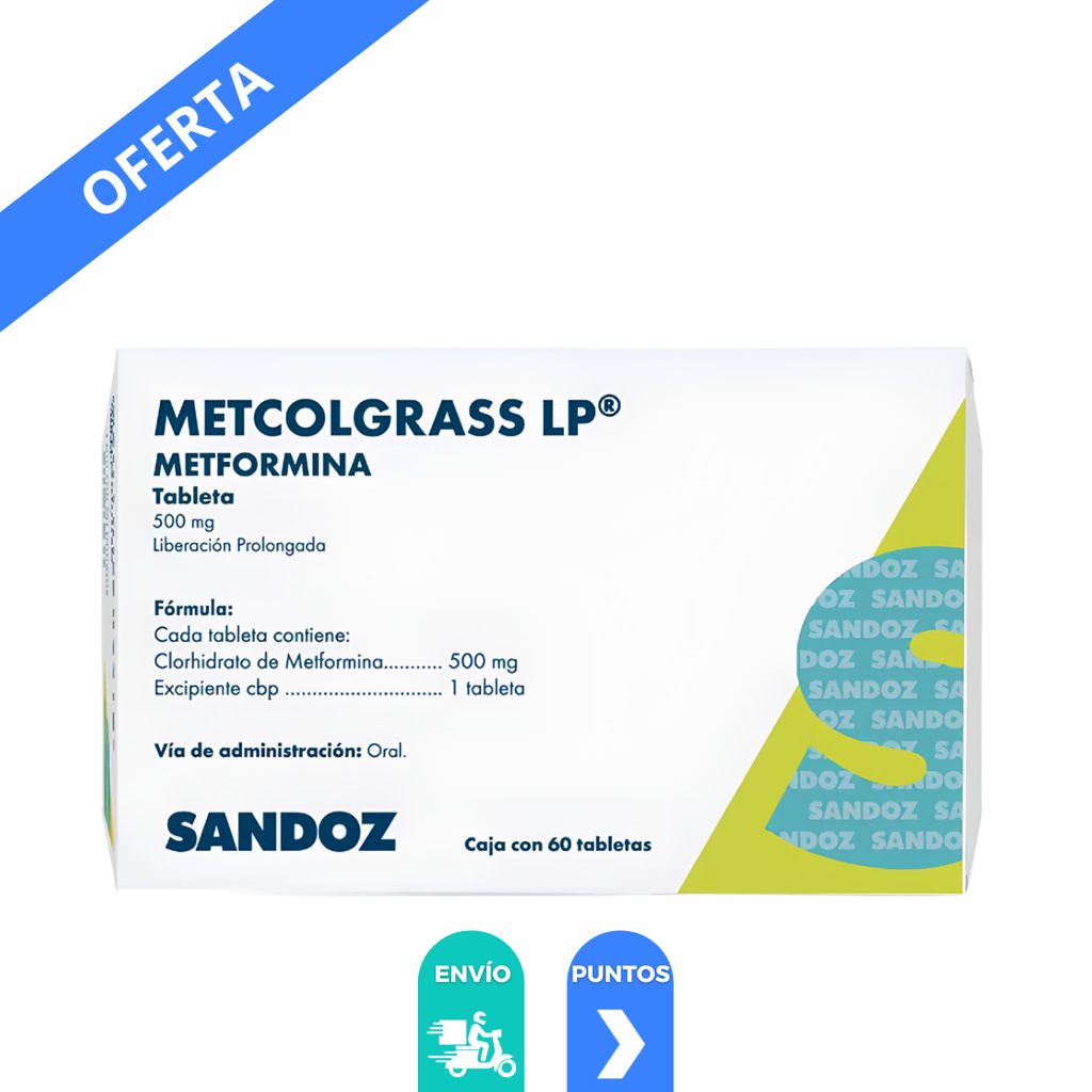 METCOLGRASS LP 500 MG C/60 TAB LP METFORMINA LAB SANDOZ