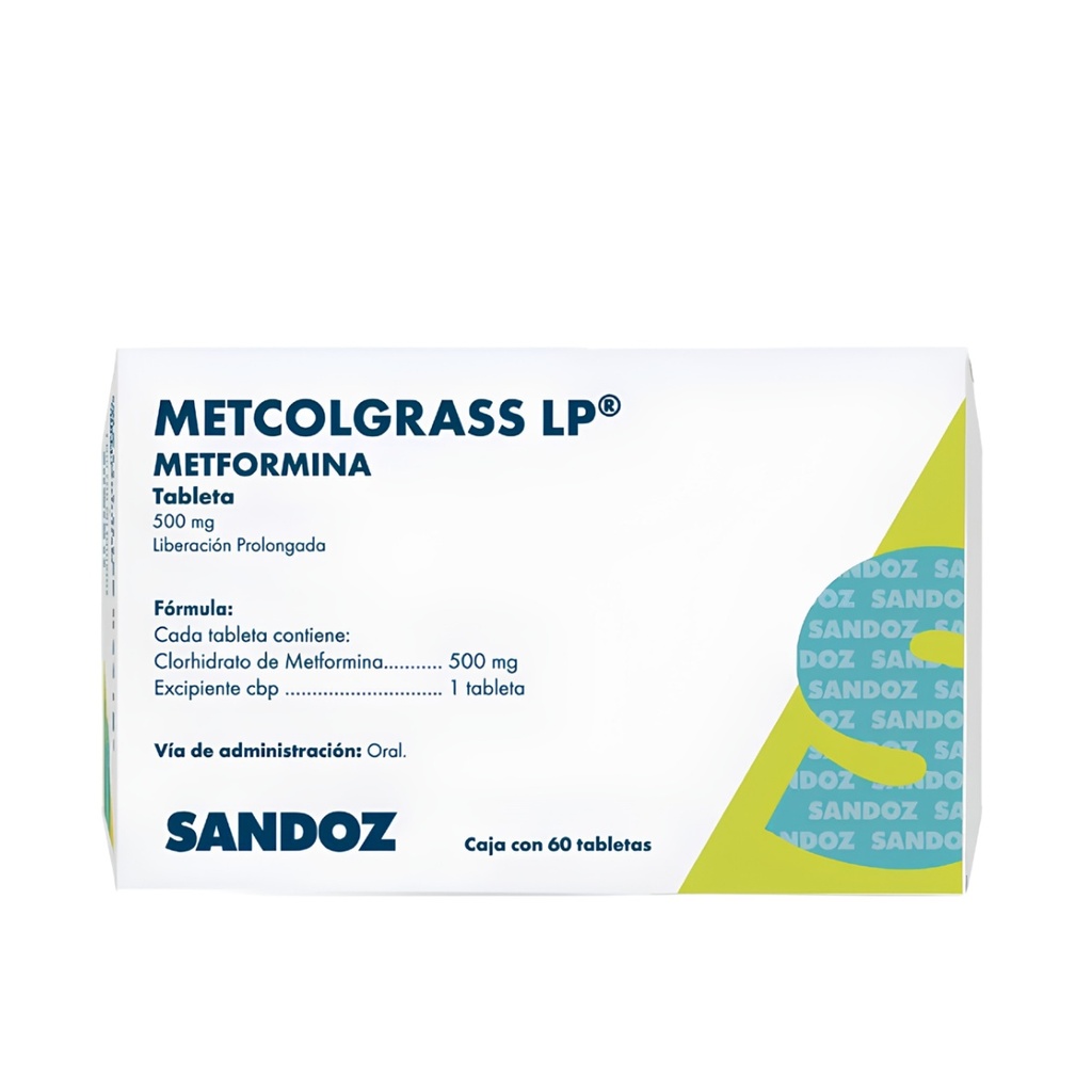 METCOLGRASS LP 500 MG C/60 TAB LP METFORMINA LAB SANDOZ