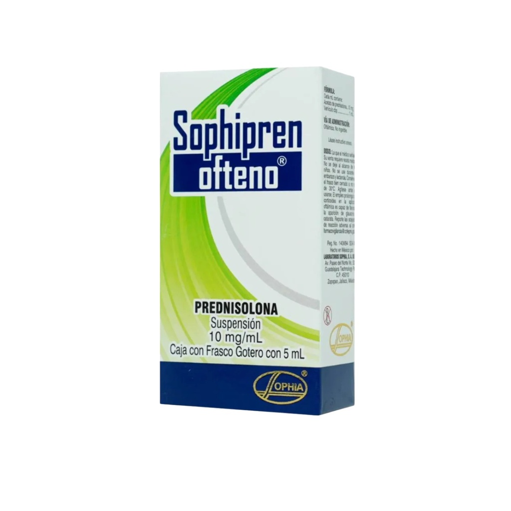 SOPHIPREN OFTENO SUSP OFTALMICA 10 MG/ML FCO GOTERO C/5 ML PREDNISOLONA LAB SOPHIA
