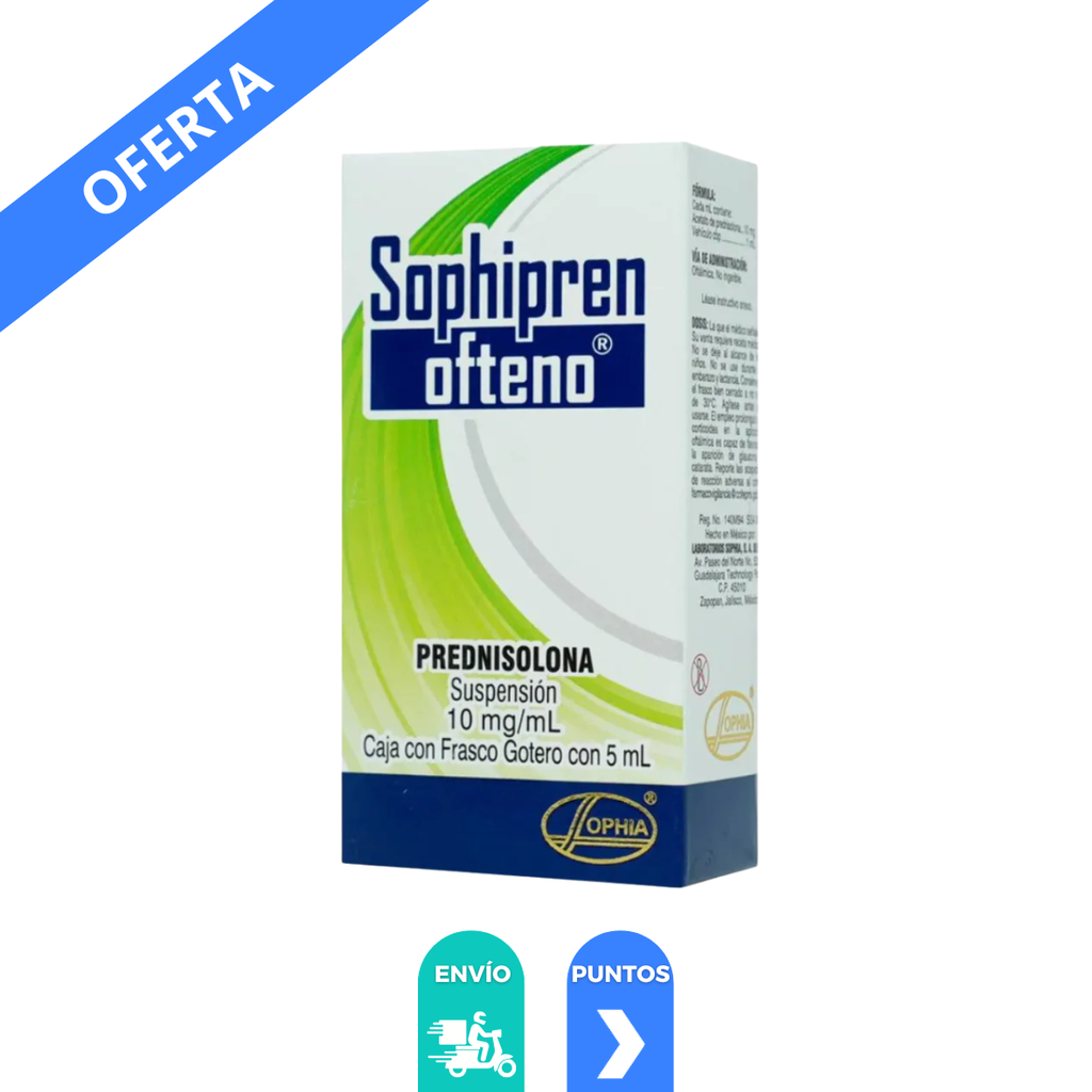 SOPHIPREN OFTENO SUSP OFTALMICA 10 MG/ML FCO GOTERO C/5 ML PREDNISOLONA LAB SOPHIA