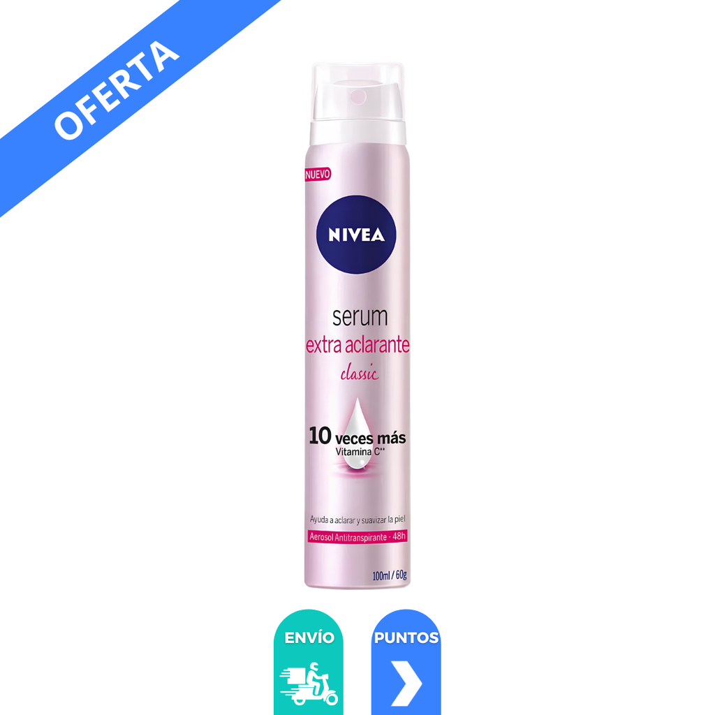 ANTITRANSPIRANTE AEROSOL NIVEA 100 ML SERUM TONO NATURAL CLASSIC CON VITAMINA C BEIERSDORF