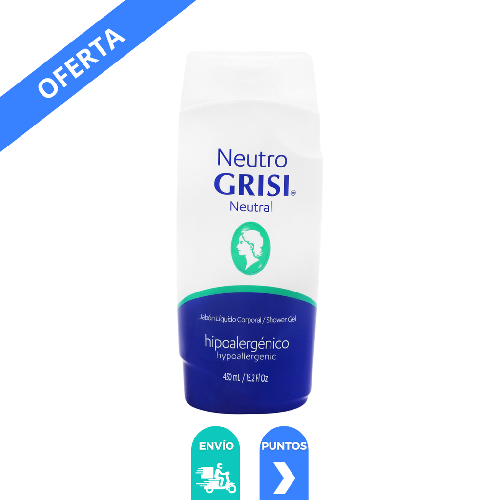 [4860] JABON LIQUIDO CORPORAL NEUTRO HIPOALERGENICO C/450 ML GRISI