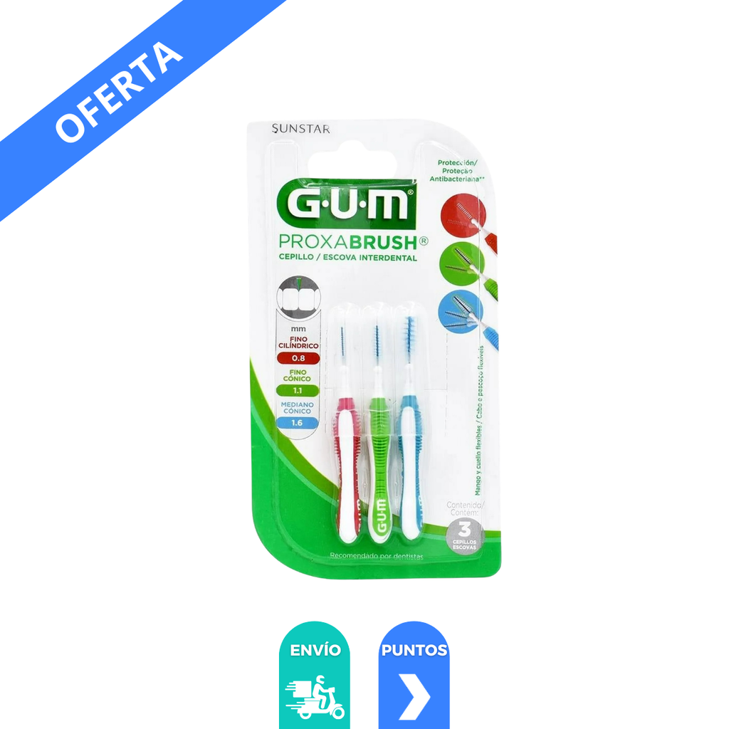 CEPILLO INTERDENTAL PROXABRUSH C/3 PZAS GUM SUNSTAR