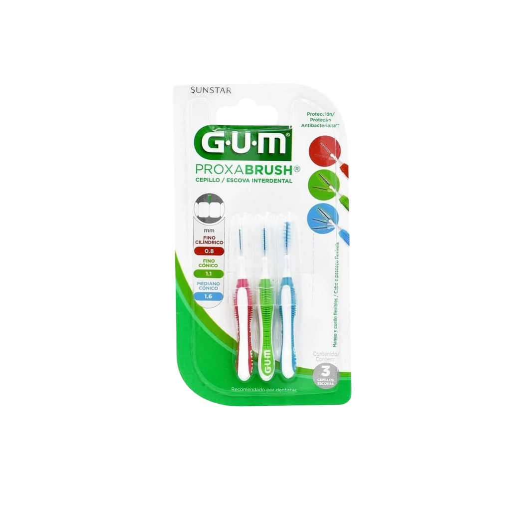 CEPILLO INTERDENTAL PROXABRUSH C/3 PZAS GUM SUNSTAR