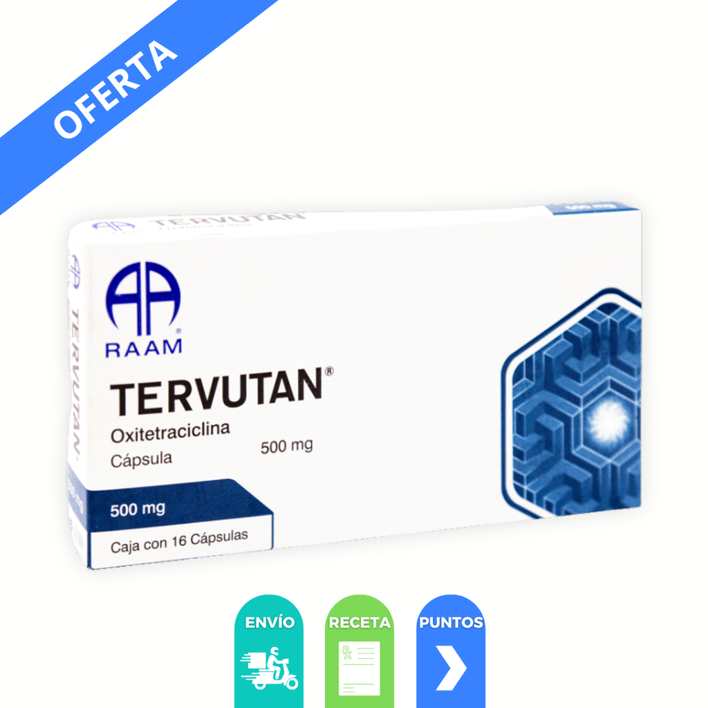 OXITETRACICLINA 500 MG C/16 CAP TERVUTAN LAB RAAM