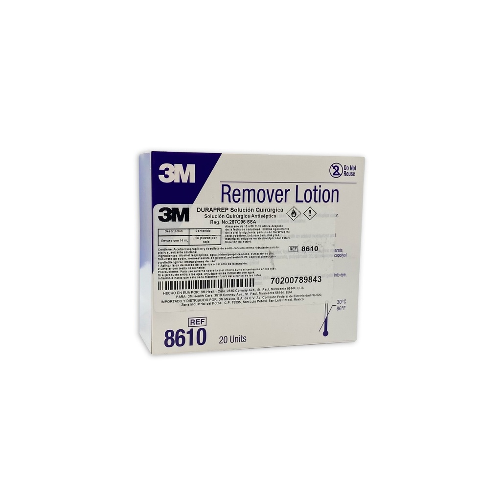 LOCION REMOVEDORA DURAPREP 14 ML C/20 SOBRES REF 8610 3M