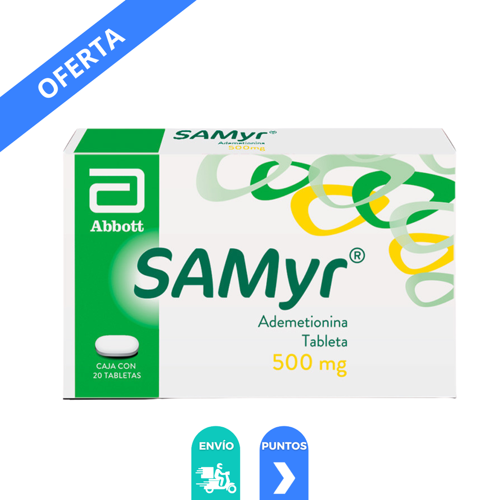 SAMYR 500 MG C/20 TAB ADEMETIONINA LAB ABBOTT