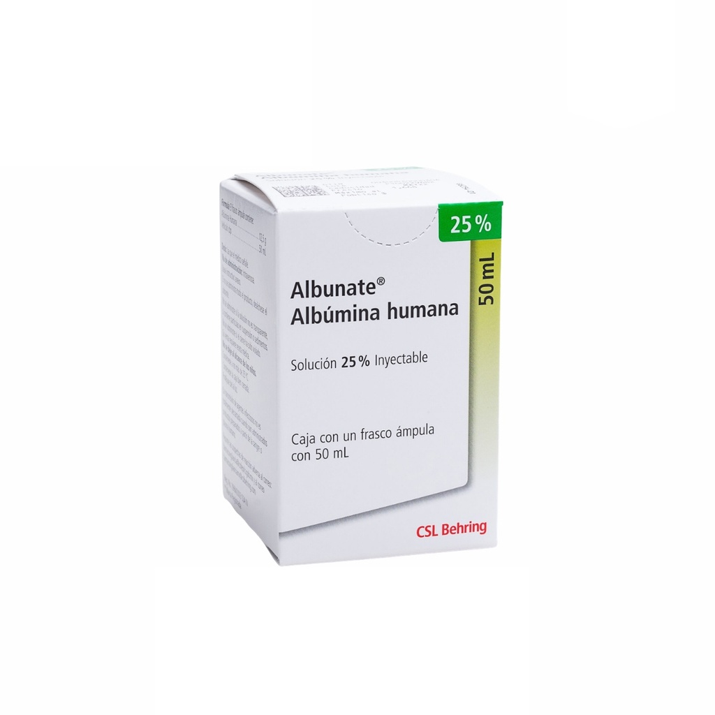 ALBUNATE 25% SOL INY 12.5 G/50 ML ALBUMINA HUMANA LAB CSL BEHRING