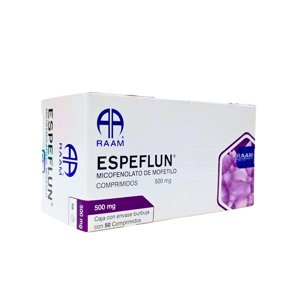 MICOFENOLATO DE MOFETILO 500 MG C/50 COMPRIMIDOS ESPEFLUN LAB RAAM