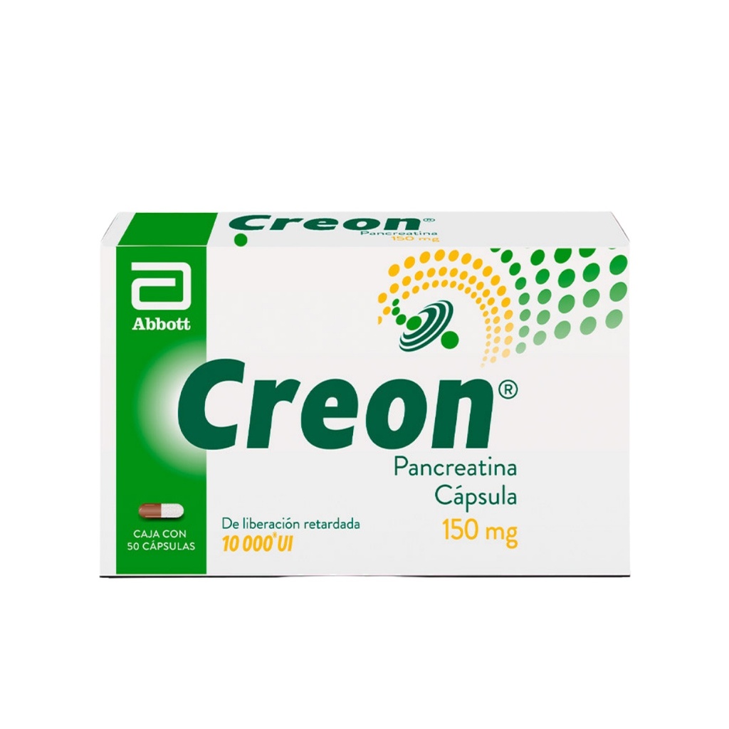 CREON 150 MG C/50 CAP LIBERACION RETARDADA PANCREATINA (10 000 UI) LAB ABBOTT