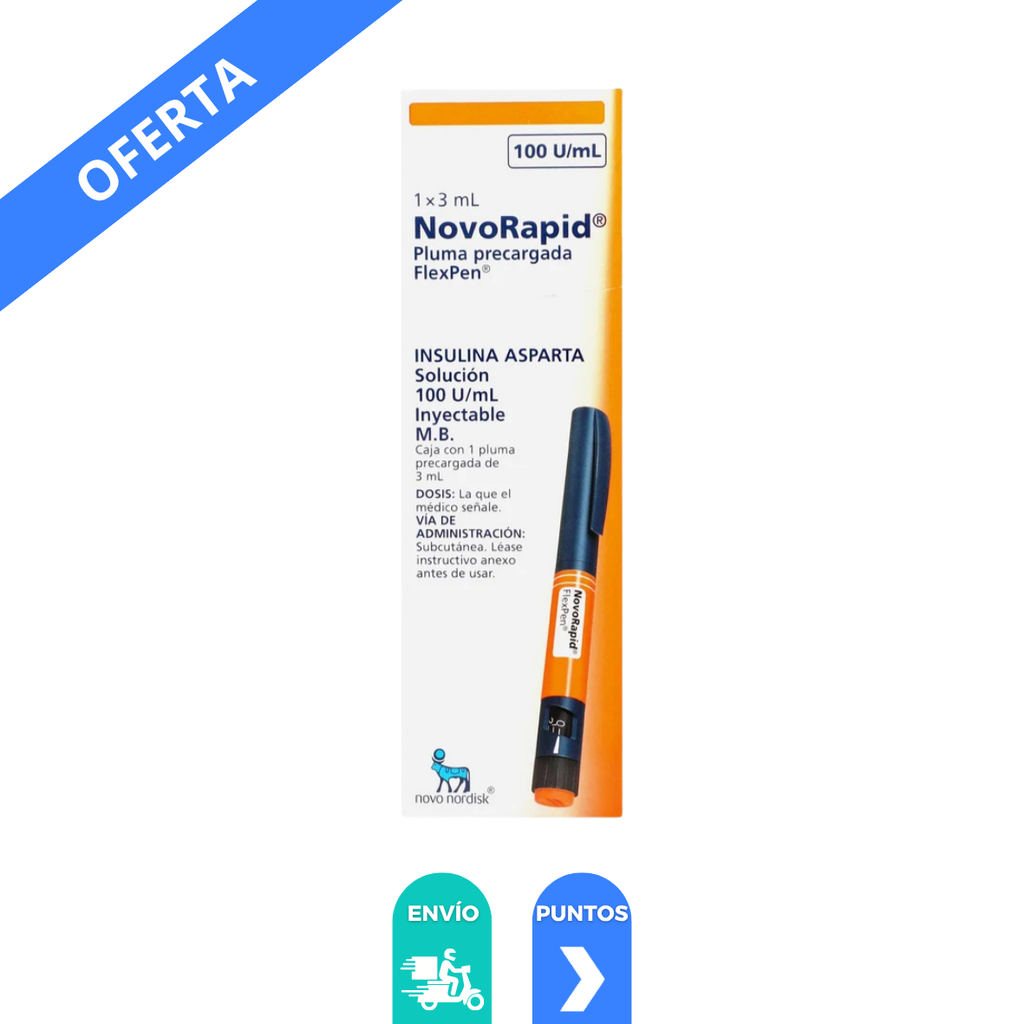 [4900] INSULINA ASPARTA NOVORAPID SOL INY 100 U/ML MB PLUMA PRECARGADA 3 ML INSULINA ASPARTICA LAB NOVO NORDISK