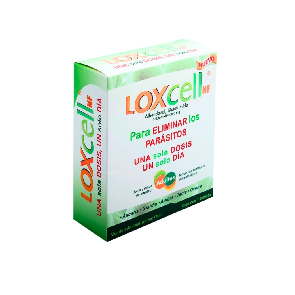 [4902] LOXCELL NF 400/300 MG C/1 TAB ALBENDAZOL QUINFAMIDA LAB SANFER