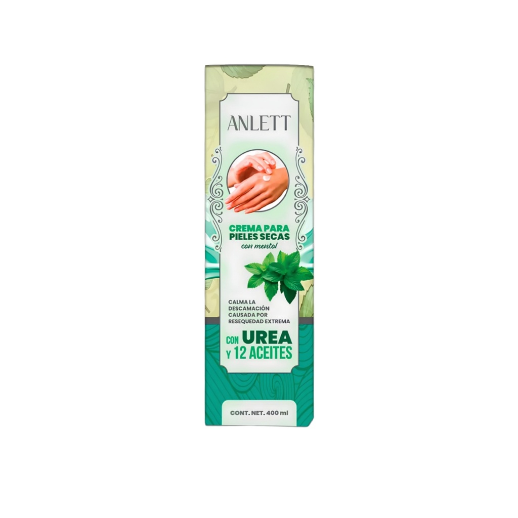 [4904] CREMA ANLETT 400 ML PARA PIELES SECAS MENTOL UREA 12 ACEITES LAB ENAP