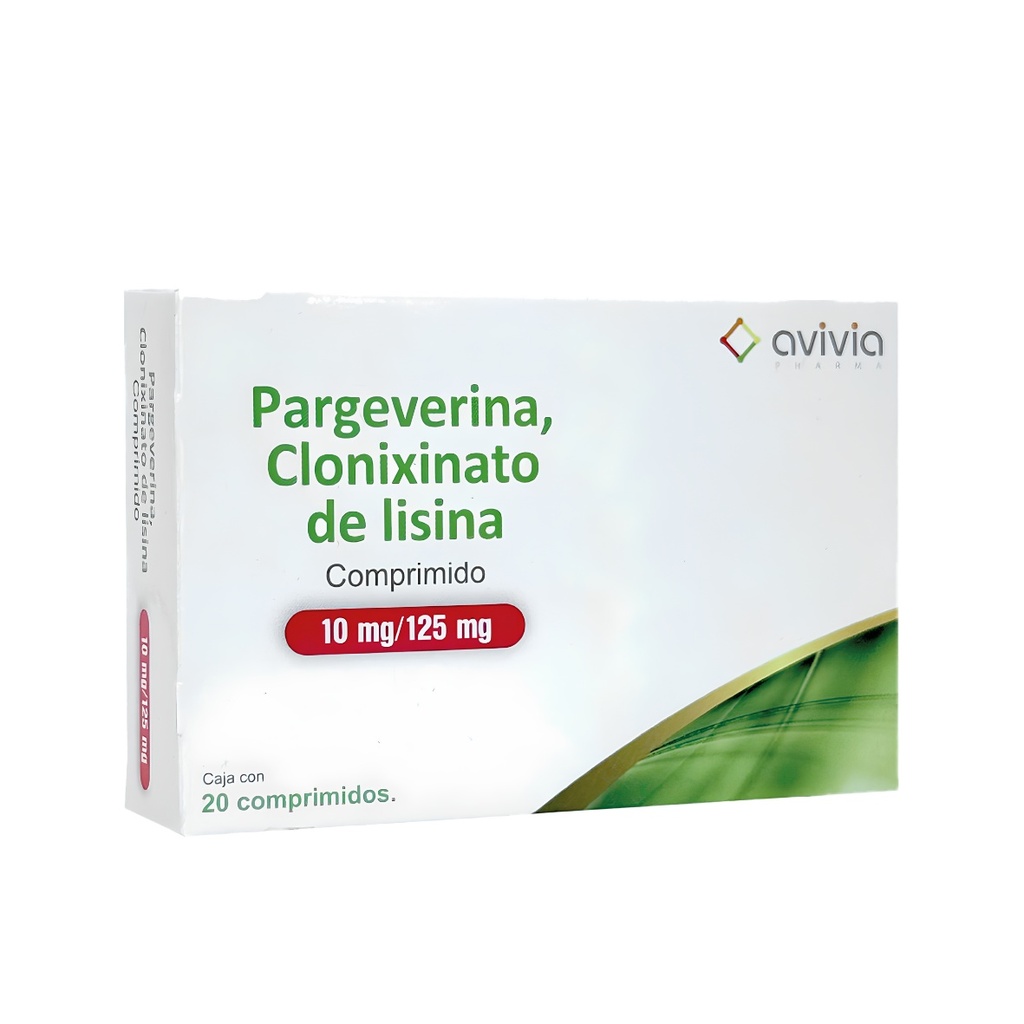 PARGEVERINA CLONIXINATO DE LISINA 10/125 MG C/20 COMPRIMIDOS LAB AVIVIA