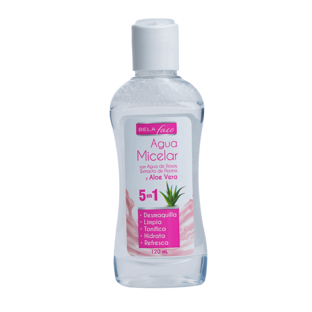 [4908] AGUA MICELAR CON AGUA DE ROSAS Y ALOE VERA C/120 ML BELAFACE